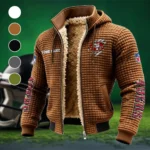 Midnight Rams Fleece-Lined Hooded Jacket, Premium Bonded Fleece Jacket HVN1438SF - brown