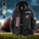 Midnight Rams Fleece Windbreaker Jacket, Ultra-Soft Wind-Stop Fabric HVN1438SF - Black
