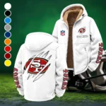 Midnight Rams Winter Fleece Jacket, Breathable Winter Comfort HVN1438SF - White