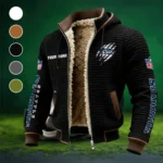 Blue Pride Fleece-Lined Hooded Jacket, Breathable Warmth Sport Jacket HVN1438SS - Black