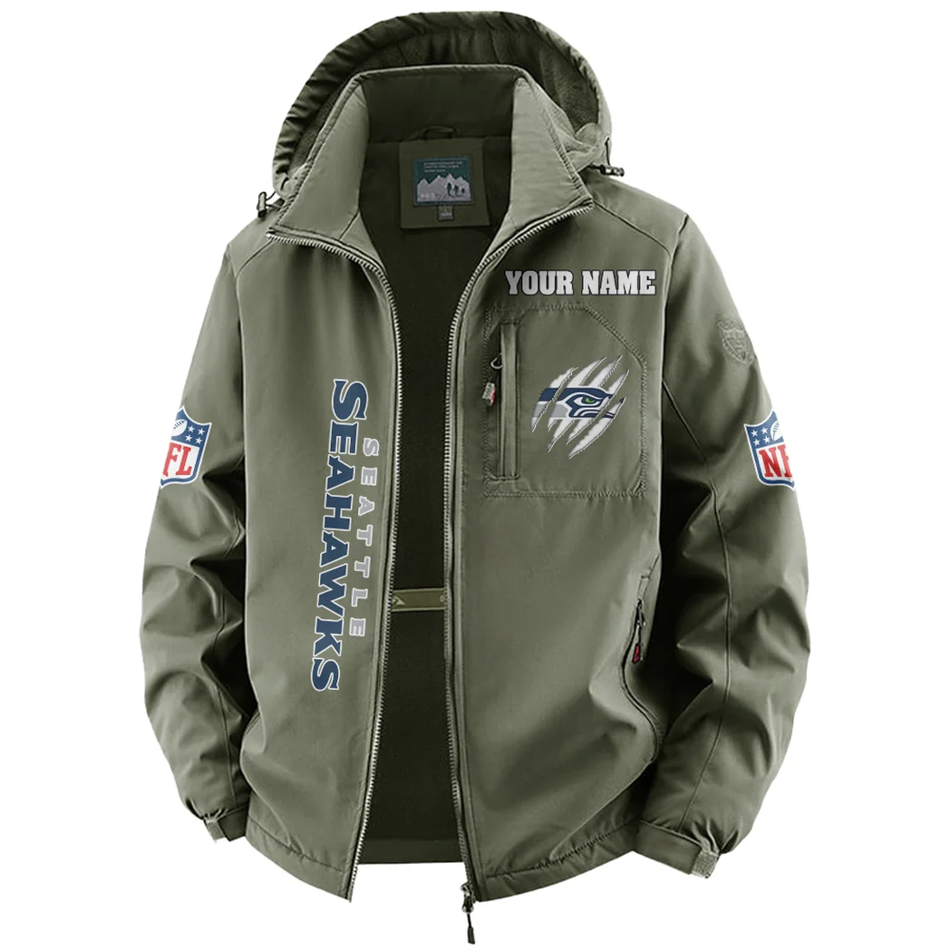 Blue Pride Fleece Windbreaker Jacket, High-Density Windproof Fleece HVN1438SS - Green - Image 2