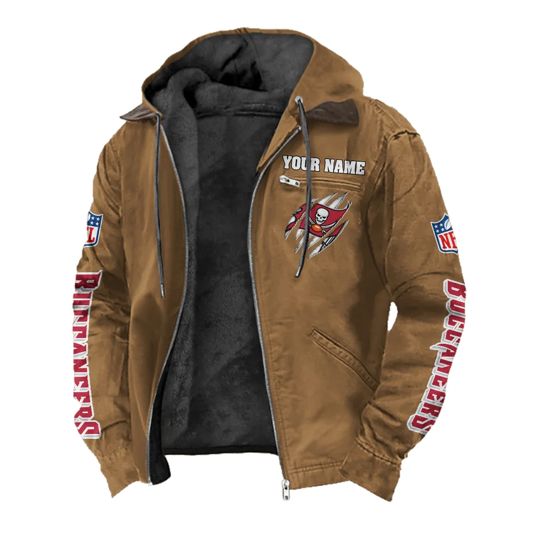 Match Day Raiders Flannel Hoodie, Fan Squad Flannel Hoodie HVN1438TB - Camel - Image 2