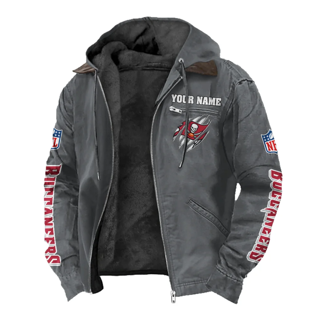 Match Day Raiders Flannel Hoodie, Fan Squad Flannel Hoodie HVN1438TB - Gray - Image 2