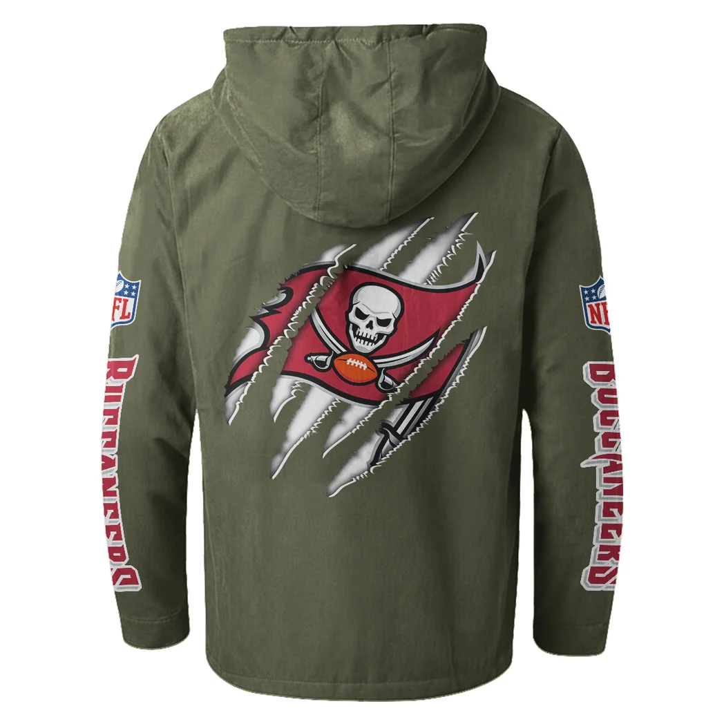 Match Day Raiders Flannel Hoodie, Fan Squad Flannel Hoodie HVN1438TB - Green - Image 3