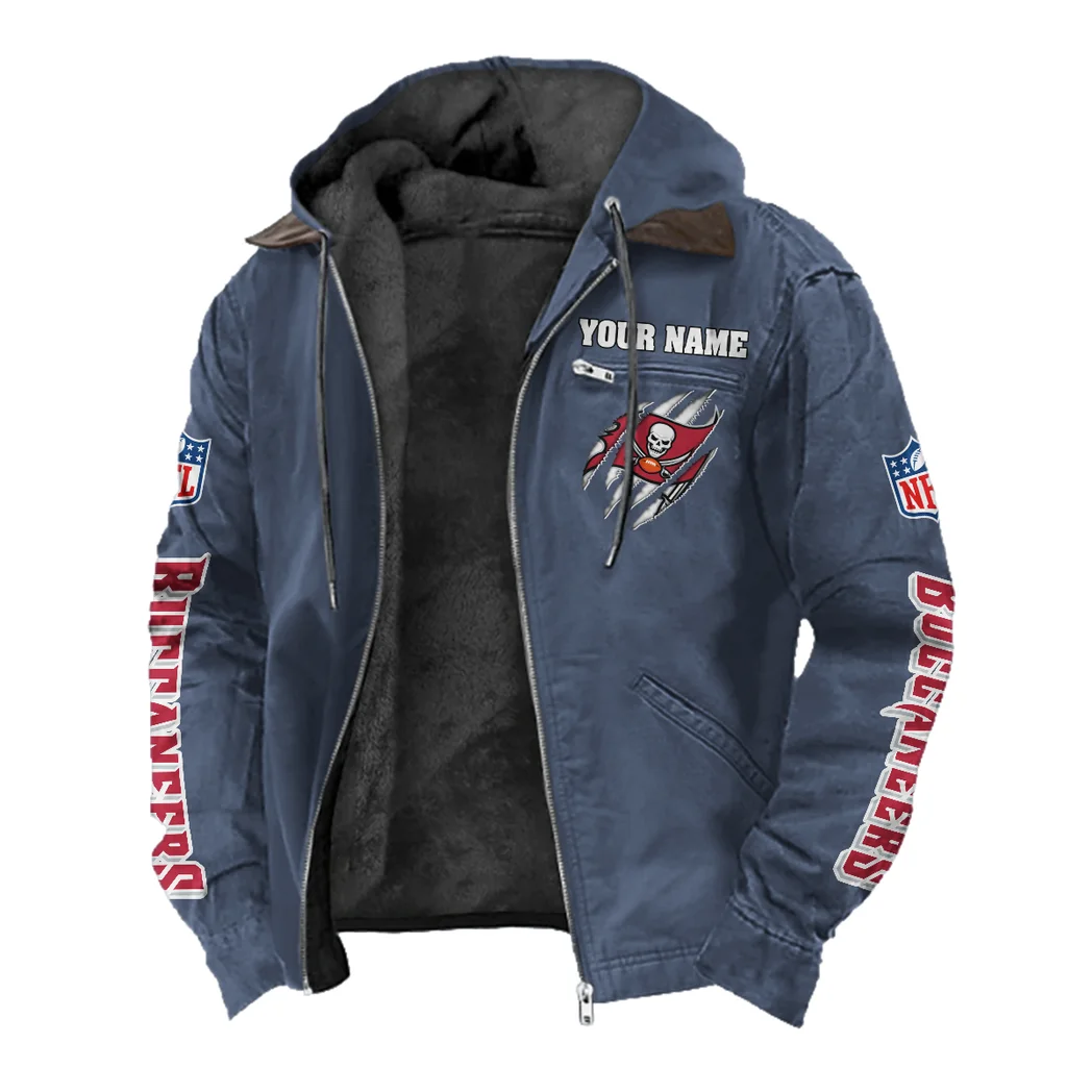 Match Day Raiders Flannel Hoodie, Fan Squad Flannel Hoodie HVN1438TB - Navy Blue - Image 2