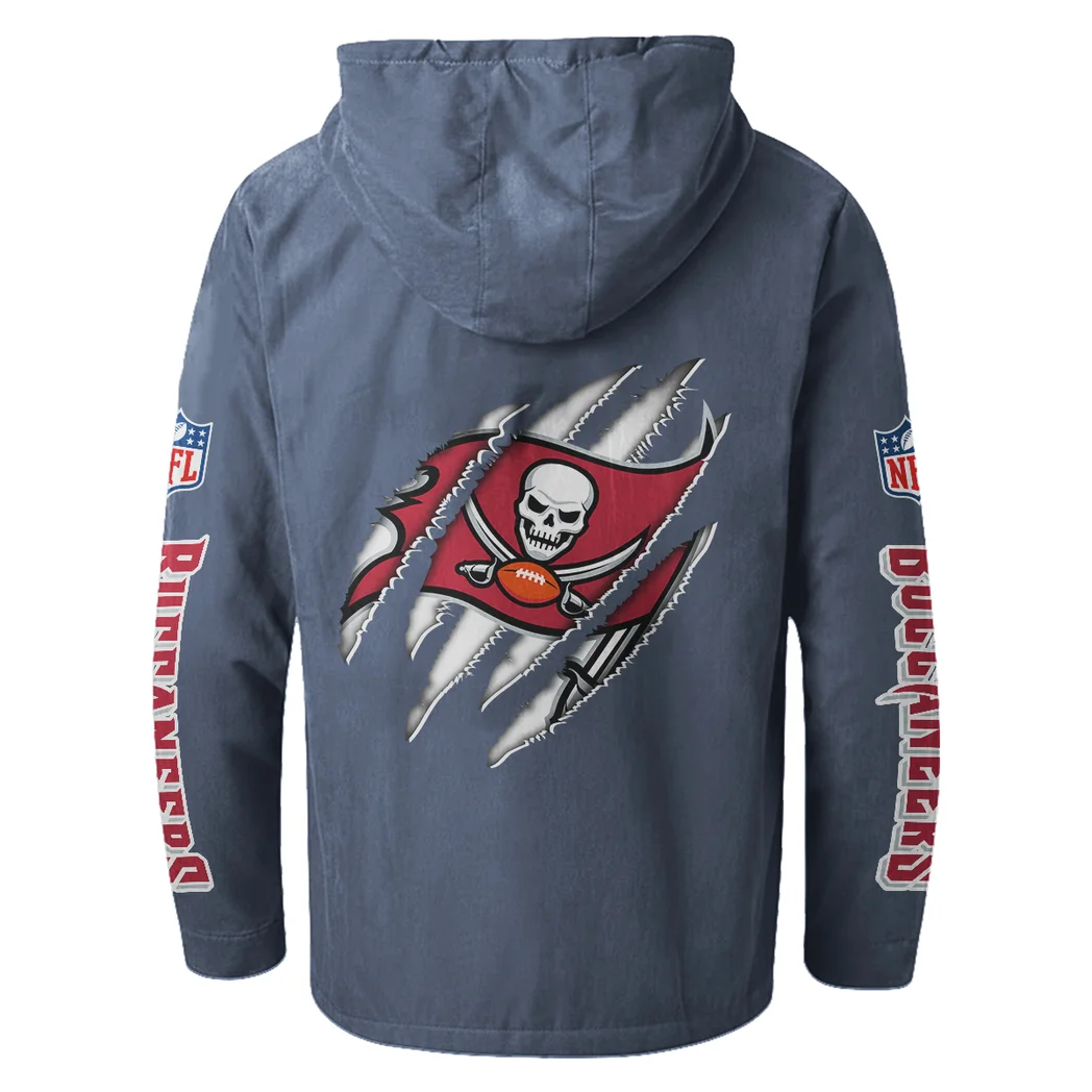 Match Day Raiders Flannel Hoodie, Fan Squad Flannel Hoodie HVN1438TB - Navy Blue - Image 3