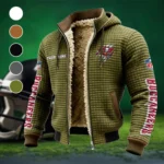 Match Day Raiders Fleece-Lined Hooded Jacket, Soft-Touch Thermal Outerwear HVN1438TB - Green