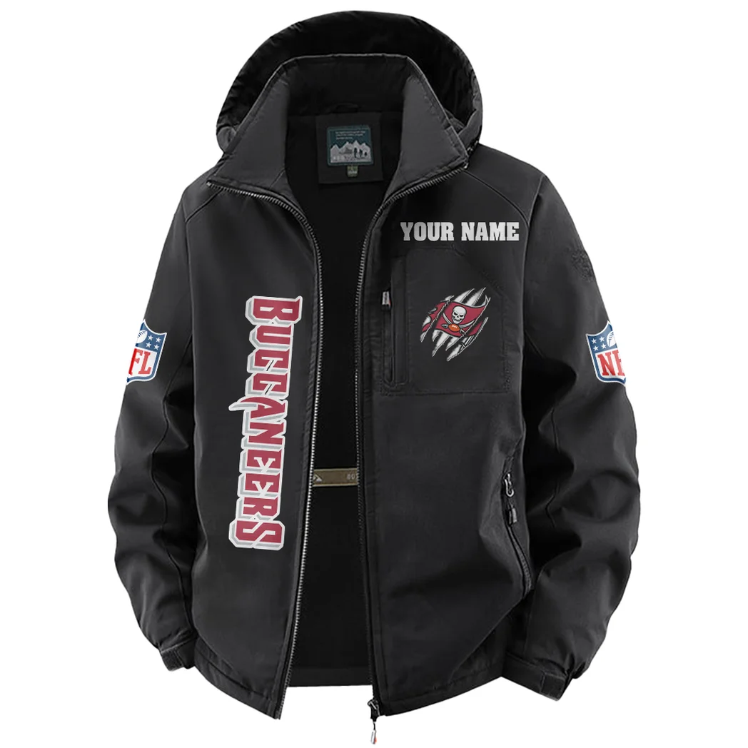 Match Day Raiders Fleece Windbreaker Jacket, Breathable Fleece Windwear HVN1438TB - Black - Image 2