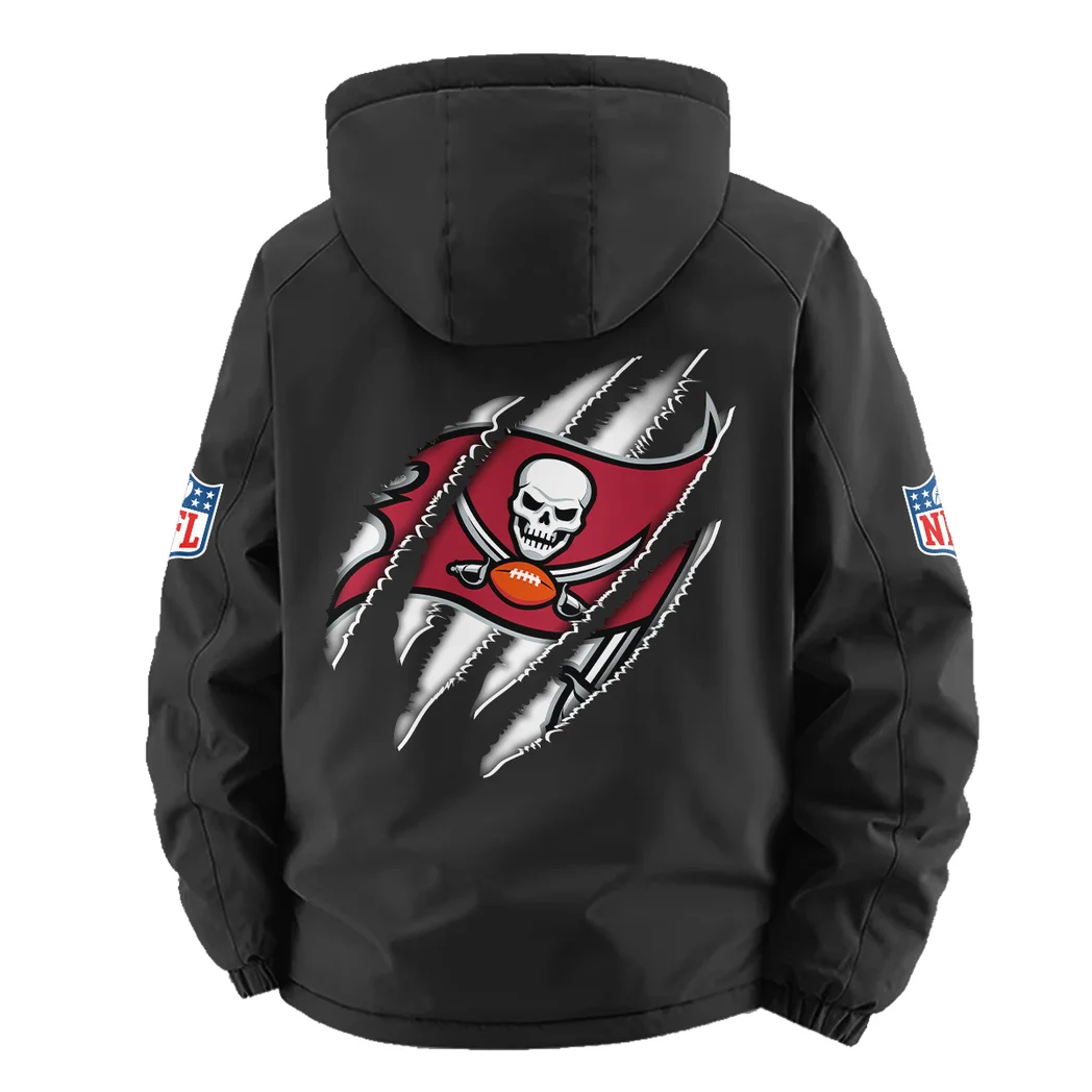 Match Day Raiders Fleece Windbreaker Jacket, Breathable Fleece Windwear HVN1438TB - Black - Image 4