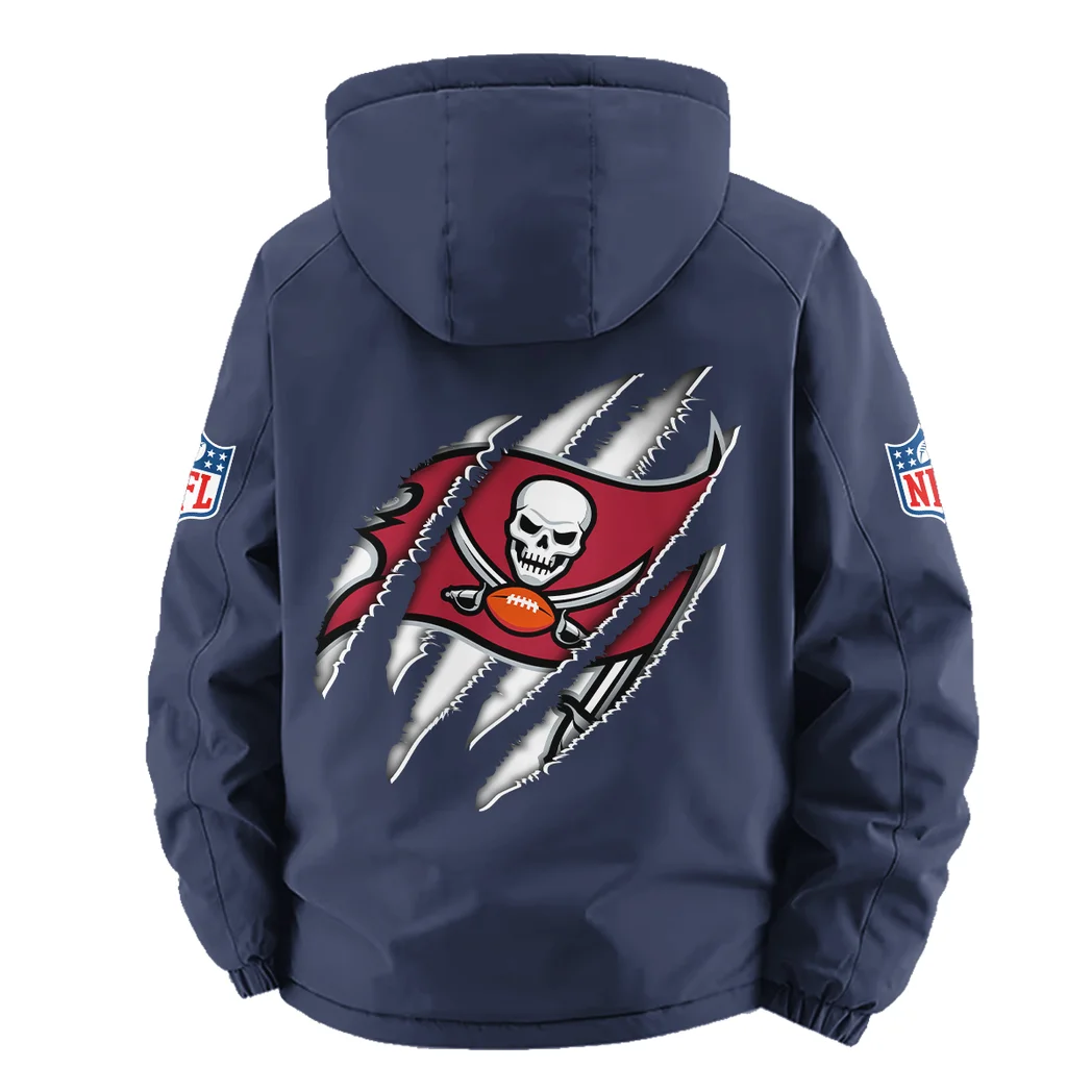 Match Day Raiders Fleece Windbreaker Jacket, Breathable Fleece Windwear HVN1438TB - Navy - Image 4