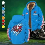 Match Day Raiders Winter Fleece Jacket, Sherpa Lined Winter Fleece HVN1438TB - Cyan