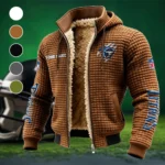 Victory Hooves Fleece-Lined Hooded Jacket, Warmth-Lock Fleece-Lined Zip HVN1438TT - brown