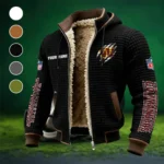 Red Crew Fleece-Lined Hooded Jacket, Modern Athletic Hybrid Parka HVN1438WC - Black