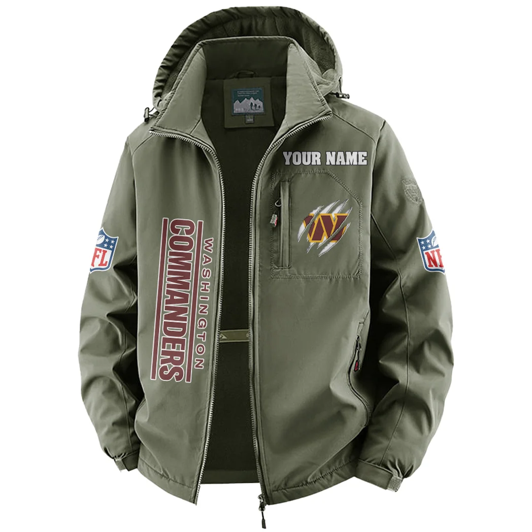 Red Crew Fleece Windbreaker Jacket, Outdoor Activity Defense HVN1438WC - Green - Image 2