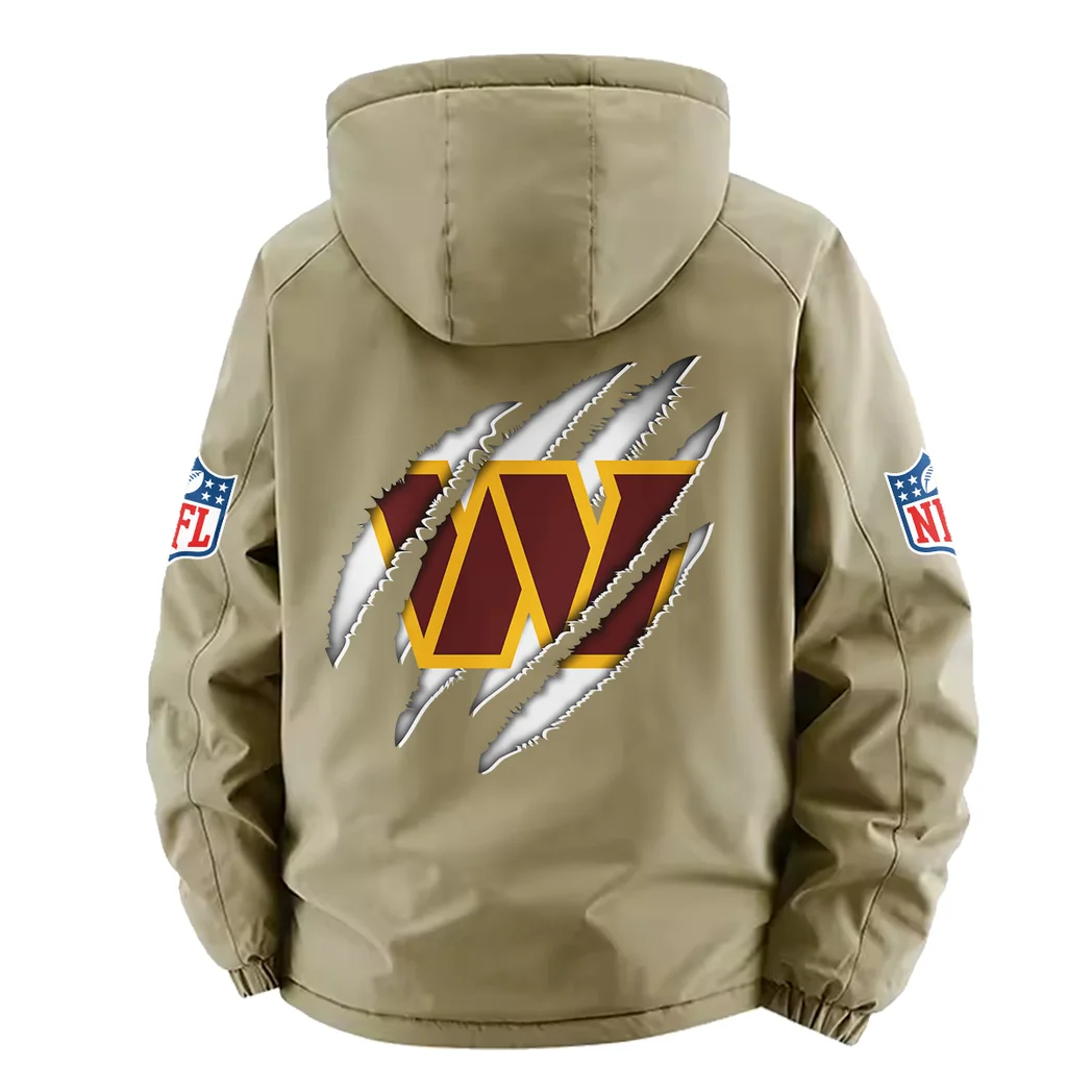 Red Crew Fleece Windbreaker Jacket, Outdoor Activity Defense HVN1438WC - Khaki - Image 4