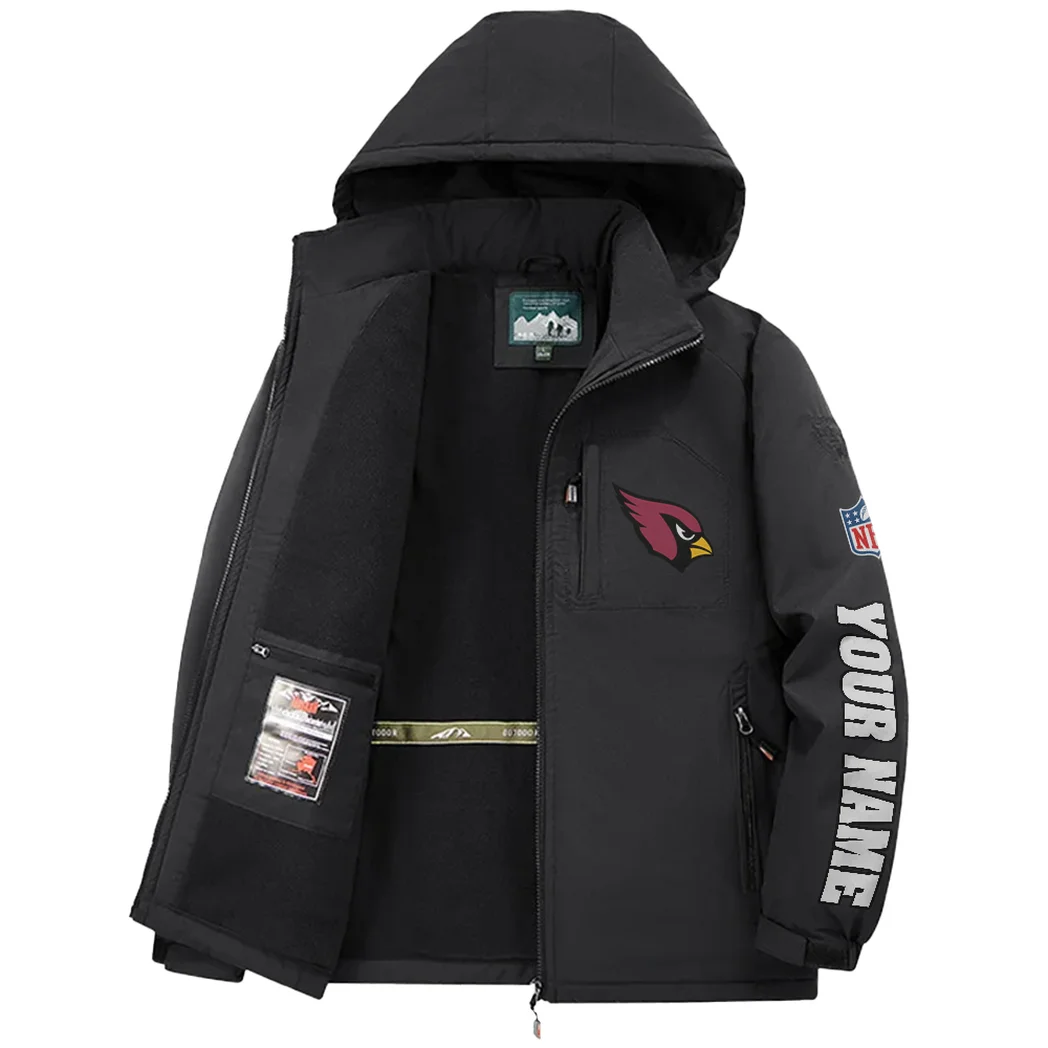 Fan Flight Crew Fleece Windbreaker Jacket, Thermal Wind-Stop Jacket HVN1439AC - Black - Image 3