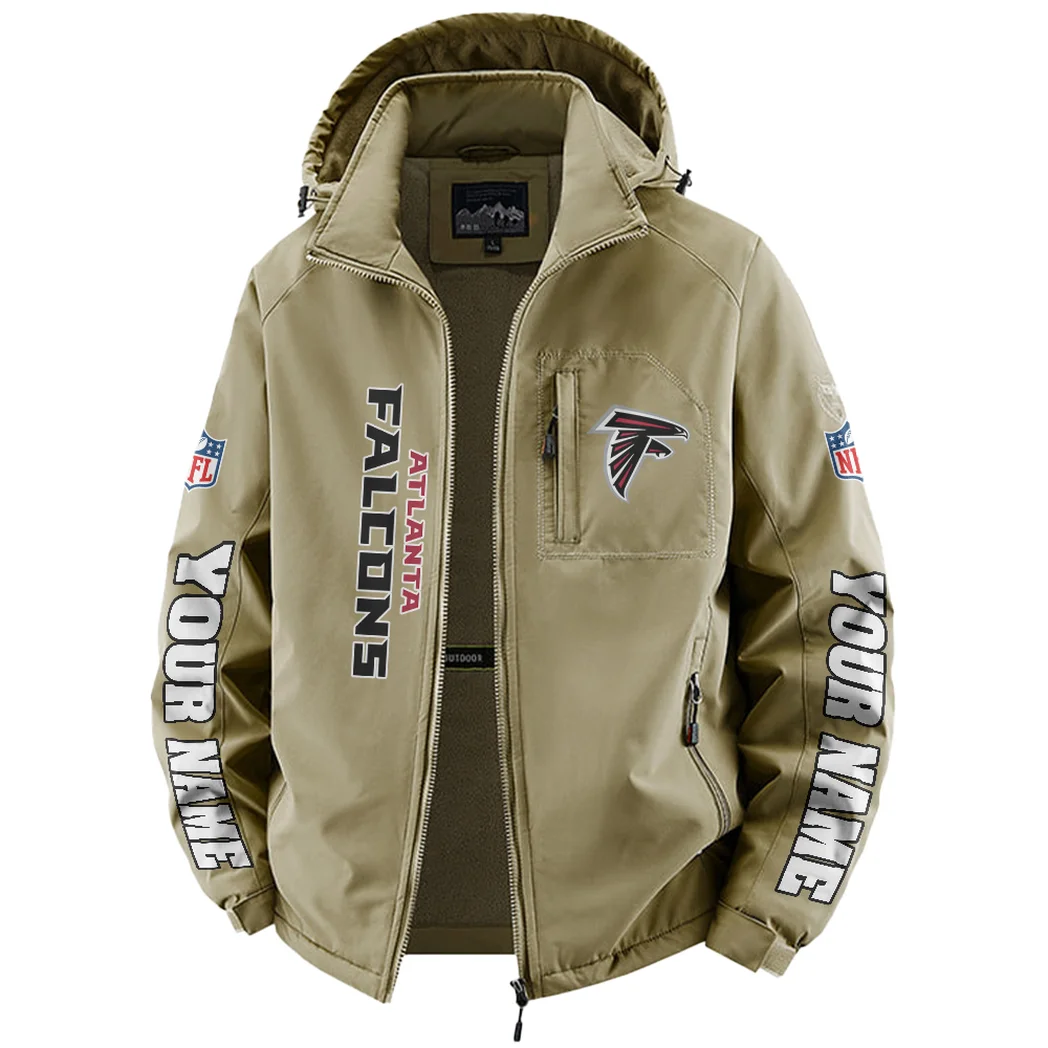 Sky Squad Fleece Windbreaker Jacket, Insulated Windbreaker Fleece HVN1439AF - Khaki - Image 2