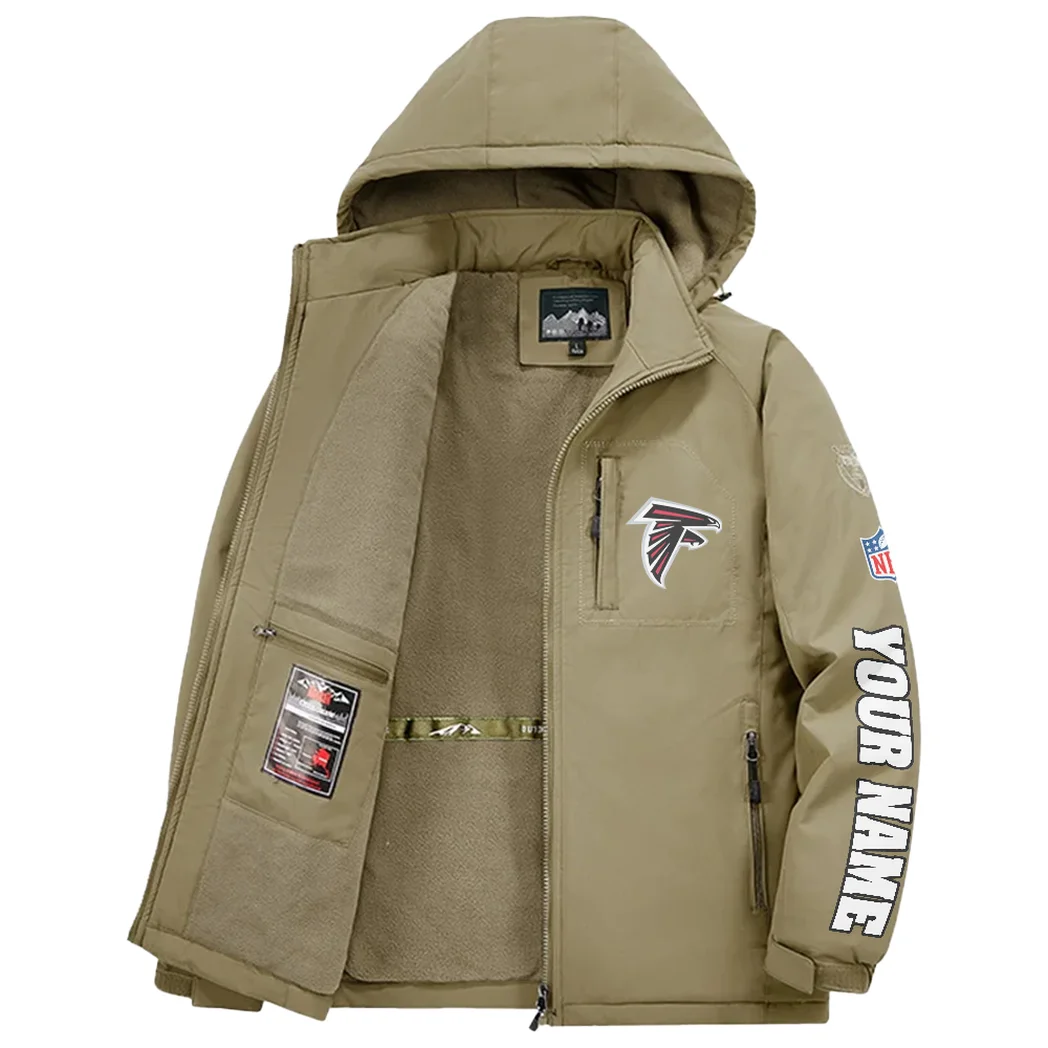 Sky Squad Fleece Windbreaker Jacket, Insulated Windbreaker Fleece HVN1439AF - Khaki - Image 3