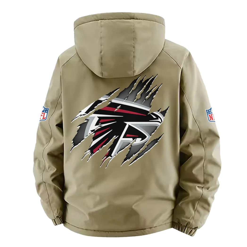 Sky Squad Fleece Windbreaker Jacket, Insulated Windbreaker Fleece HVN1439AF - Khaki - Image 4