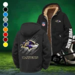 Black Talons Winter Fleece Jacket, Insulated Sport Hoody HVN1439BR - Black