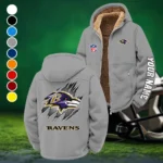 Black Talons Winter Fleece Jacket, Insulated Sport Hoody HVN1439BR - Grey