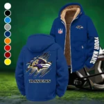 Black Talons Winter Fleece Jacket, Insulated Sport Hoody HVN1439BR - Navy