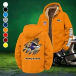 Black Talons Winter Fleece Jacket, Insulated Sport Hoody HVN1439BR - Orange
