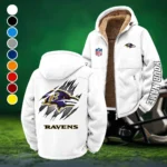 Black Talons Winter Fleece Jacket, Insulated Sport Hoody HVN1439BR - White