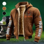 Navy Claws Fleece-Lined Hooded Jacket, Endurance Sport Thermal Hoody HVN1439CB - brown