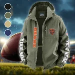 Navy Claws Fleece Windbreaker Jacket, Windproof Fleece Hybrid HVN1439CB - Green