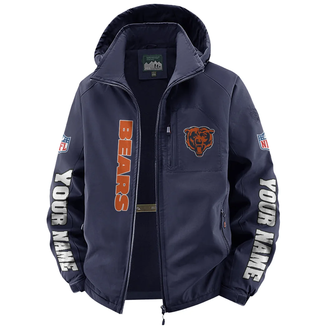 Navy Claws Fleece Windbreaker Jacket, Windproof Fleece Hybrid HVN1439CB - Navy - Image 2