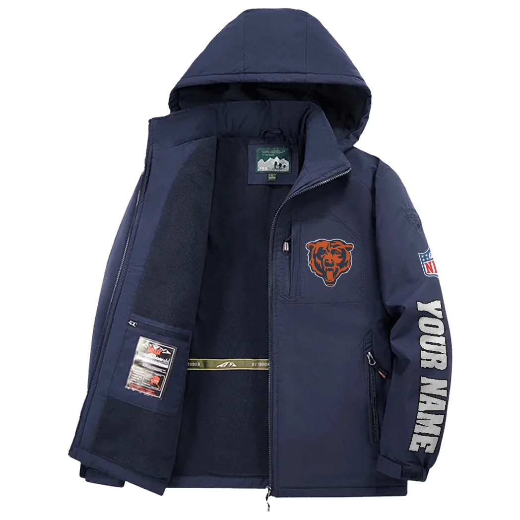 Navy Claws Fleece Windbreaker Jacket, Windproof Fleece Hybrid HVN1439CB - Navy - Image 3
