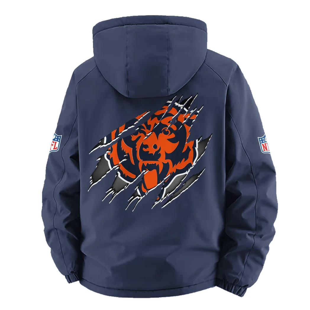 Navy Claws Fleece Windbreaker Jacket, Windproof Fleece Hybrid HVN1439CB - Navy - Image 4