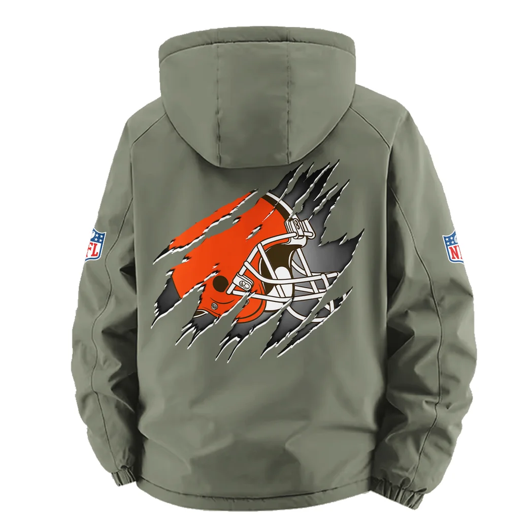 Fan Howl Squad Fleece Windbreaker Jacket, Essential Cold & Wind Barrier HVN1439CL - Green - Image 4