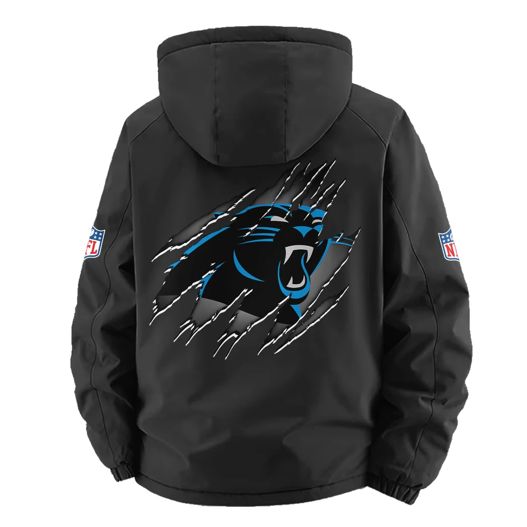 Rust Claws Fleece Windbreaker Jacket, Dual-Layer Protection Jacket HVN1439CP - Black - Image 4