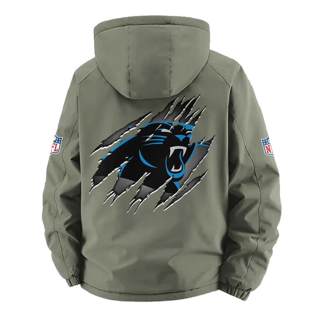 Rust Claws Fleece Windbreaker Jacket, Dual-Layer Protection Jacket HVN1439CP - Green - Image 4