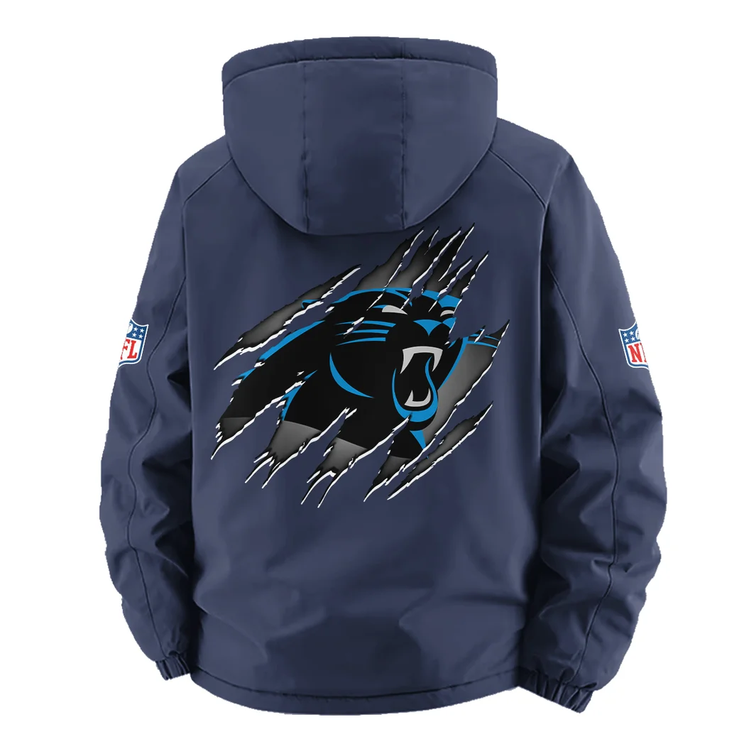 Rust Claws Fleece Windbreaker Jacket, Dual-Layer Protection Jacket HVN1439CP - Navy - Image 4