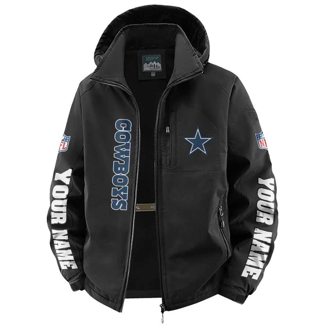 Big D Squad Fleece Windbreaker Jacket, Thermal Wind-Deflector HVN1439DC - Black - Image 2