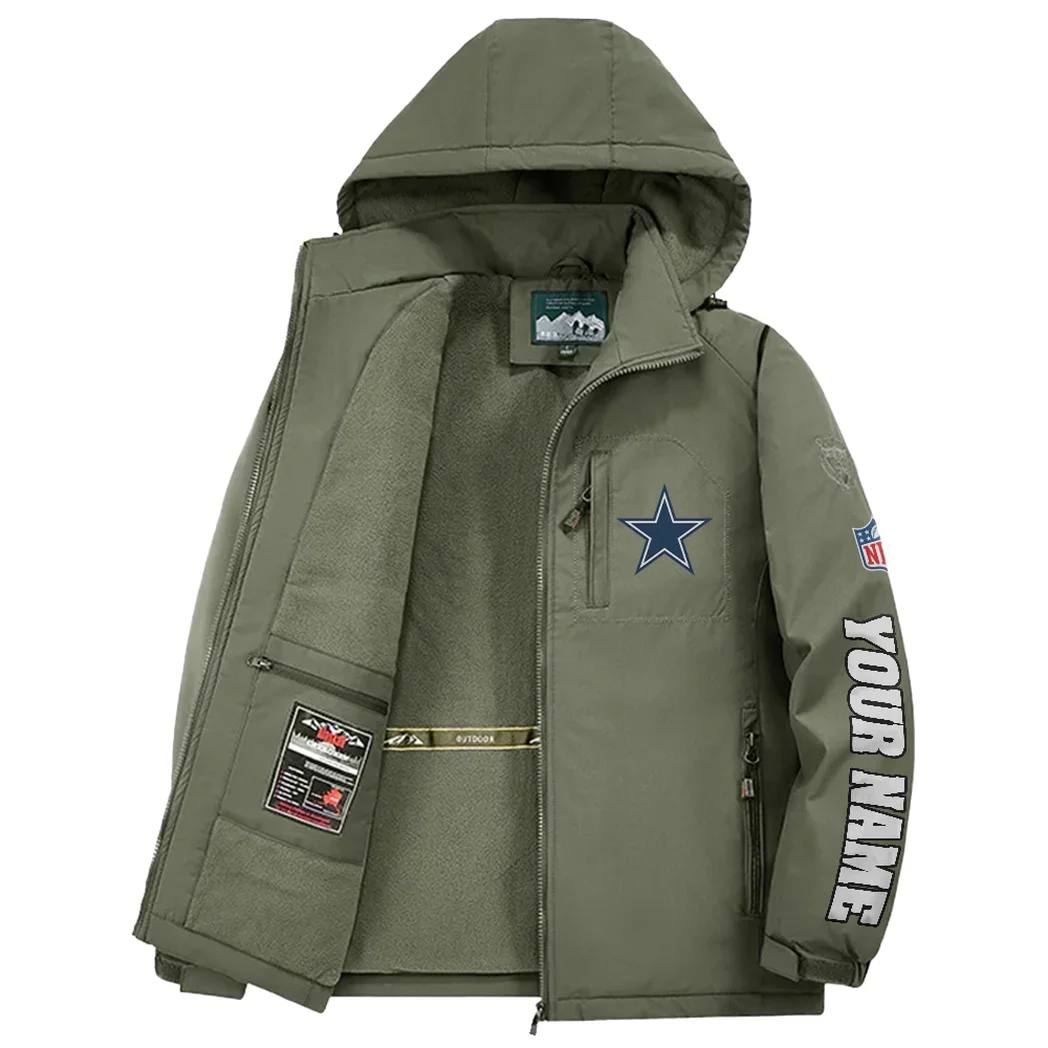 Big D Squad Fleece Windbreaker Jacket, Thermal Wind-Deflector HVN1439DC - Green - Image 3