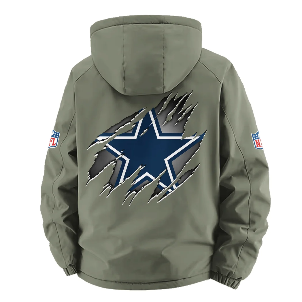 Big D Squad Fleece Windbreaker Jacket, Thermal Wind-Deflector HVN1439DC - Green - Image 4