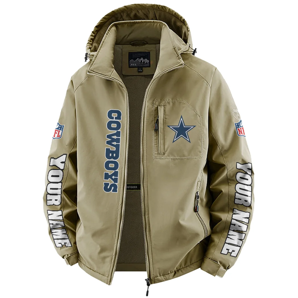 Big D Squad Fleece Windbreaker Jacket, Thermal Wind-Deflector HVN1439DC - Khaki - Image 2