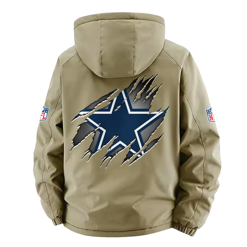 Big D Squad Fleece Windbreaker Jacket, Thermal Wind-Deflector HVN1439DC - Khaki - Image 4