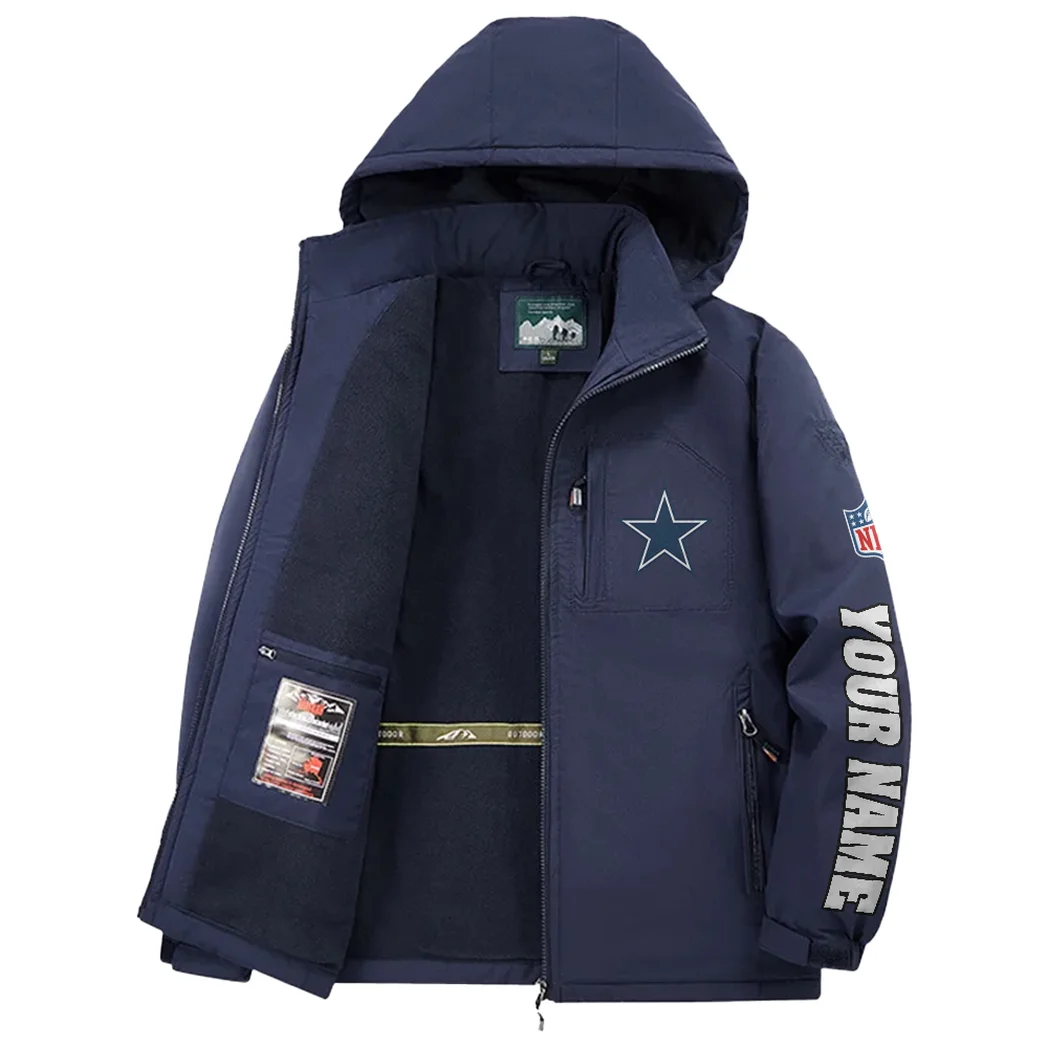 Big D Squad Fleece Windbreaker Jacket, Thermal Wind-Deflector HVN1439DC - Navy - Image 3