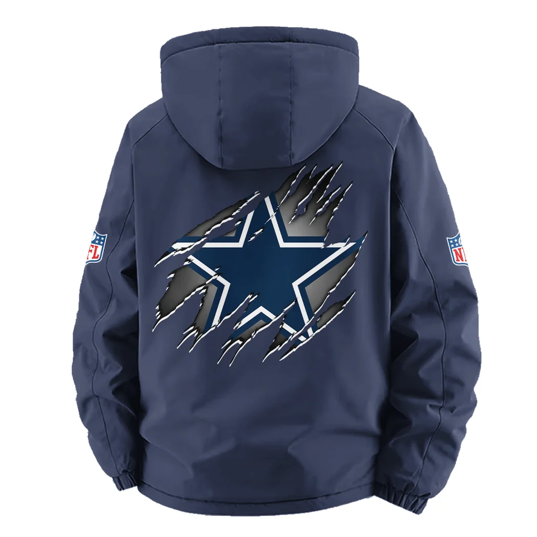 Big D Squad Fleece Windbreaker Jacket, Thermal Wind-Deflector HVN1439DC - Navy - Image 4