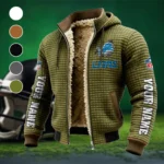 Blue Claws Fleece-Lined Hooded Jacket, Elite Athlete Winter Jacket HVN1439DL - Green