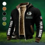 Game Day Squad Fleece-Lined Hooded Jacket, Weather-Shield Fleece Hoody HVN1439GP - Black