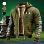 Game Day Squad Fleece-Lined Hooded Jacket, Weather-Shield Fleece Hoody HVN1439GP - Green