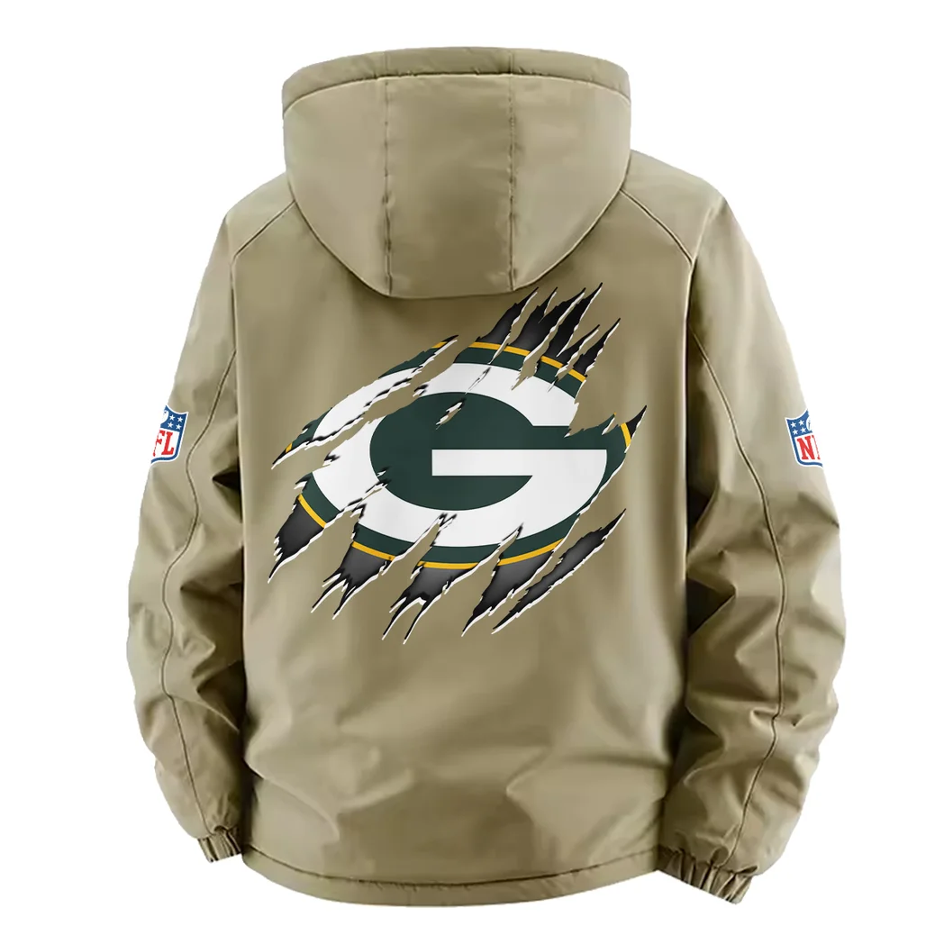 Game Day Squad Fleece Windbreaker Jacket, High-Output Training Jacket HVN1439GP - Khaki - Image 4