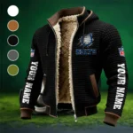 Blue Pride Fleece-Lined Hooded Jacket, Storm-Ready Fleece-Lined Coat HVN1439IC - Black