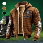 Blue Pride Fleece-Lined Hooded Jacket, Storm-Ready Fleece-Lined Coat HVN1439IC - brown